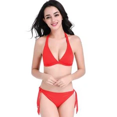 Röd Bandeau Bikini