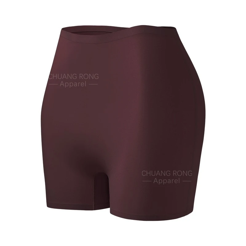 Women's Seamless One-Piece Boxer Briefs Anti-Peek Slimming Mid-Rise Ice Silk Invisible Underwear